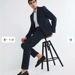 River Island Navy Stretch Skinny Fit Suit Trousers Size 34